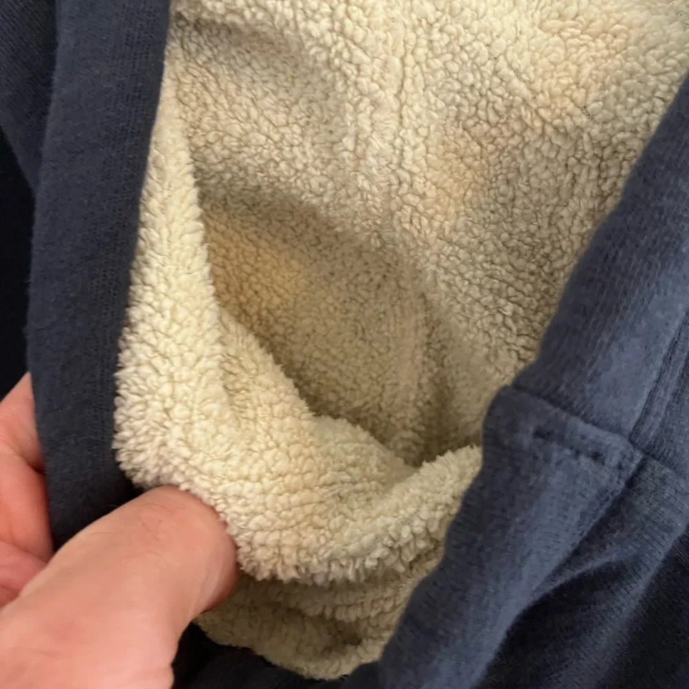 LL Bean × Katahdin Iron Works Sherpa-Lined Full Zip Hoodie Navy Sz XL‎ - Picture 6 of 7